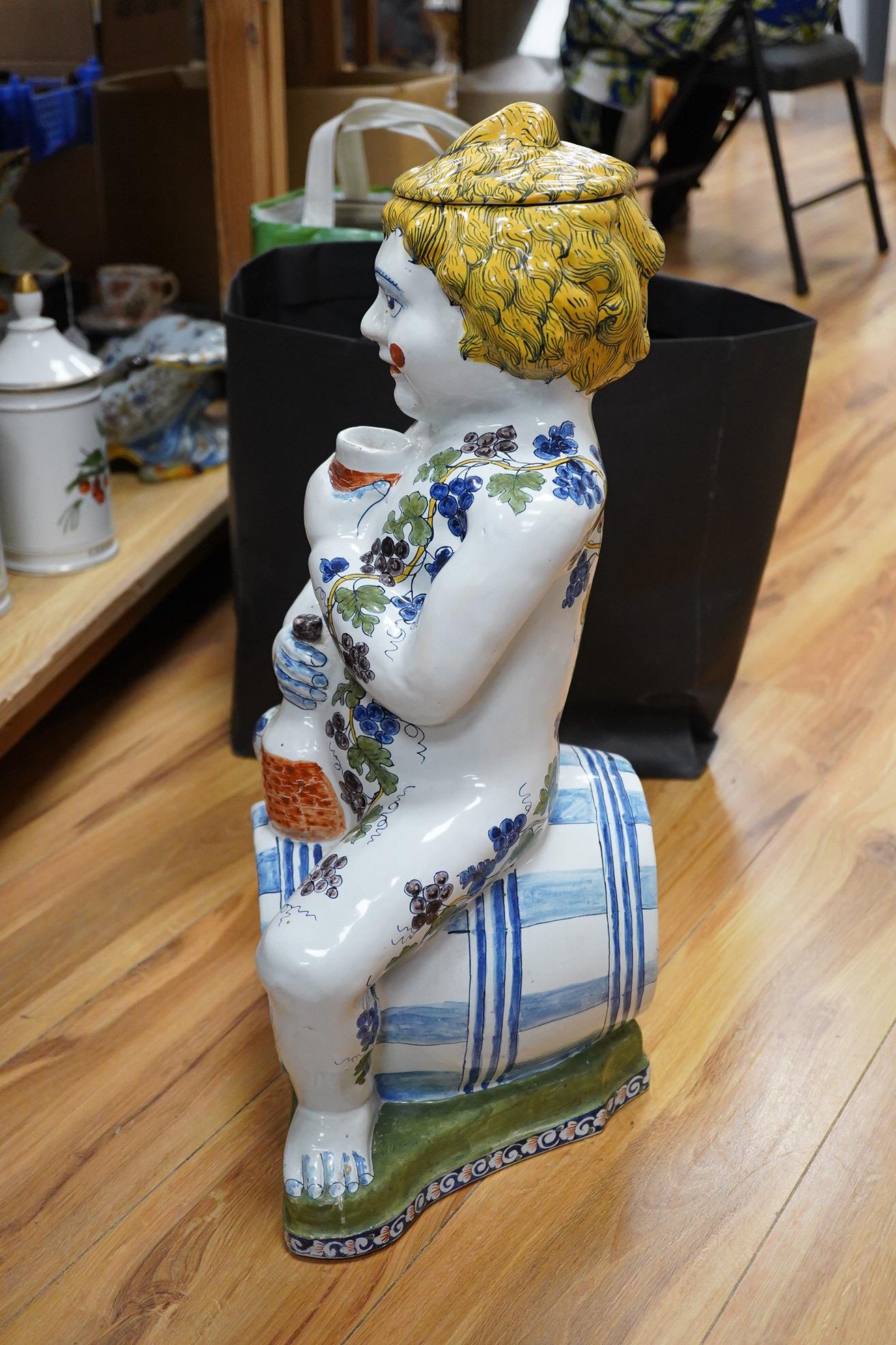 Six Italian faience Botanical apothecary jars and covers - 26cm high, two other 19th century style jars and three other related items.